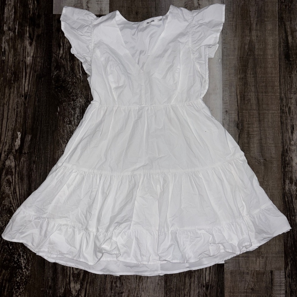 White Ruffled Woman’s Dress